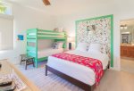  Enjoy a queen bed and bunk beds